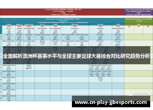 全面解析澳洲杯赛事水平与全球主要足球大赛综合对比研究趋势分析 全面解析澳洲杯赛事水平与全球主要足球大赛综合对比研究趋势分析